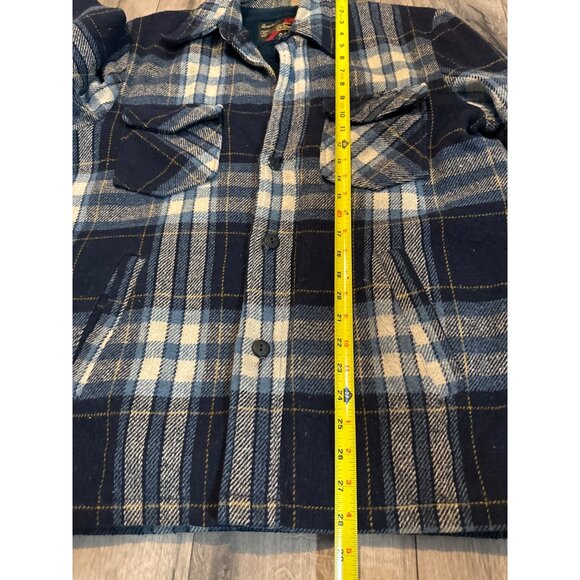Vintage Sears The Mens Store Blue Plaid Wool Blend Jacket Size 40 Tall Lined - Picture 8 of 9